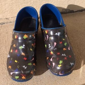 Sanita Black and Blue Kids Dinosaur Slippers